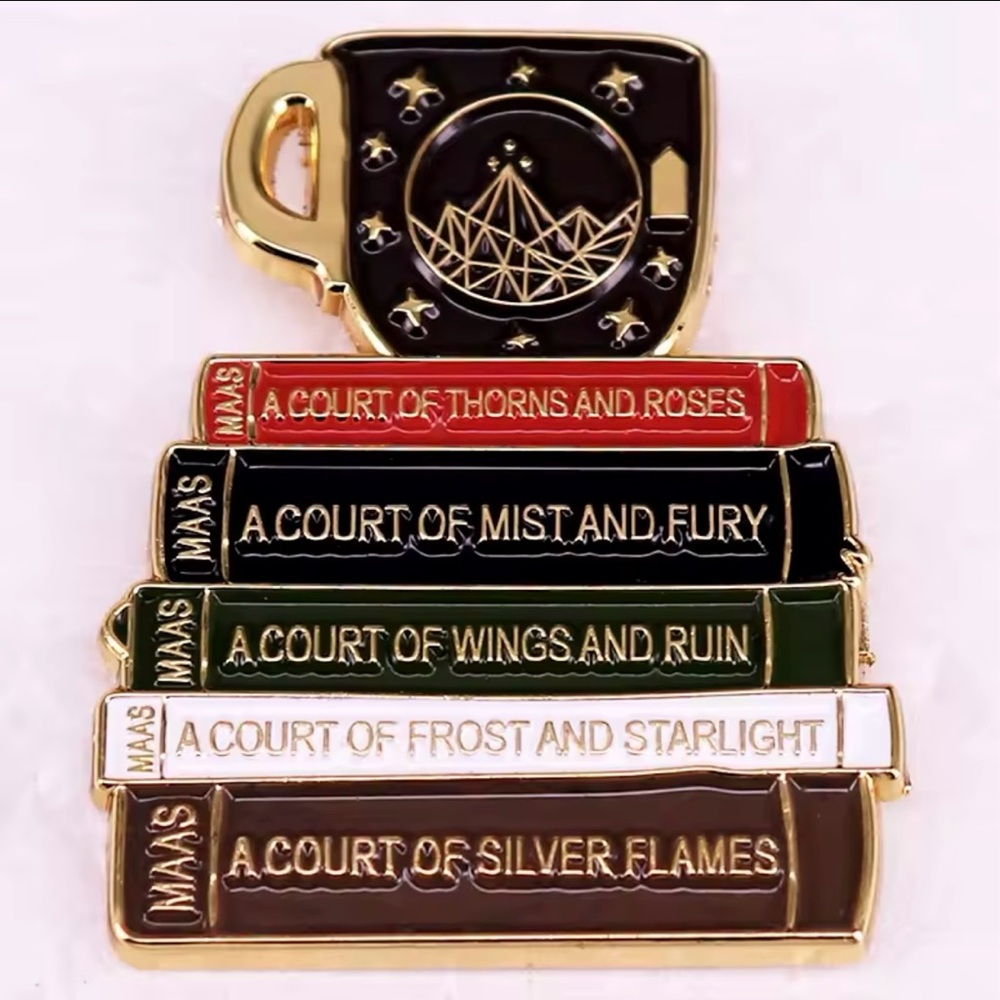 ACOTAR Book Stack Enamel Pin - Fantasy Literature Design